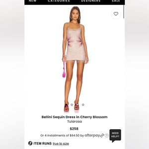 Tularosa Bellini Sequin Dress in Cherry Blossom